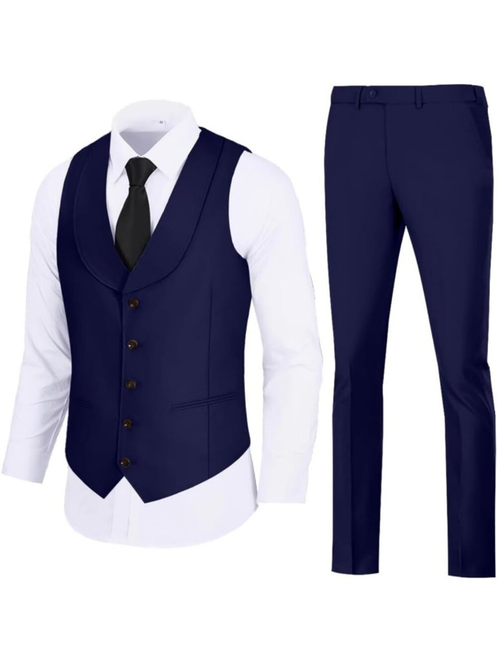 Stylish Men's Slim Fit 2-Piece Vest & Pants Suit Set for Formal Events